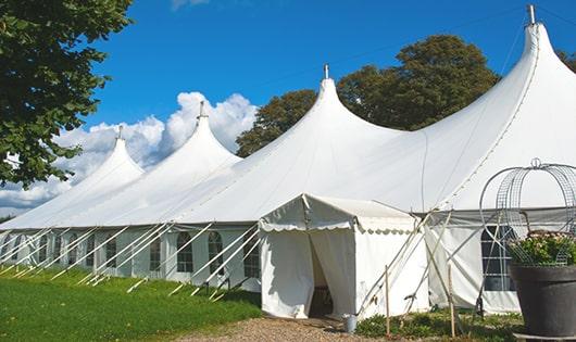 portable restrooms arranged for a special event, providing quick and easy access for attendees in Santa Maria